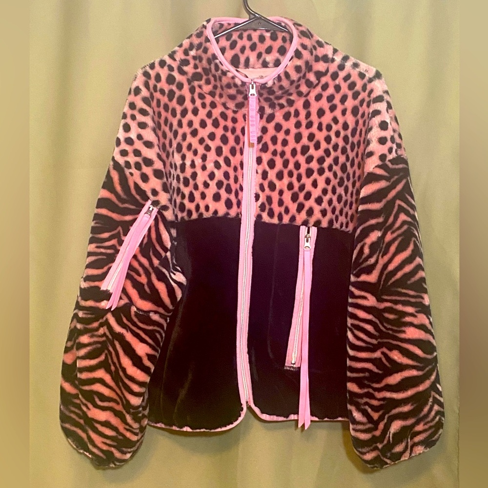 UGG Marlene Sherpa Jacket Animalia Full Zip Plush Fleece Stand Collar WMNS L NWT - Picture 5 of 13